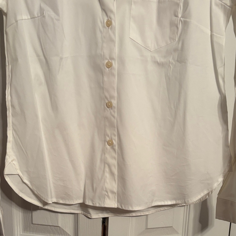 Banana Republic classic poplin white button down shirt size XS NWT - Picture 7 of 9